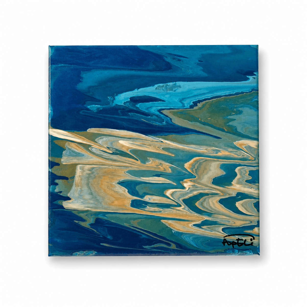 Azure Drift, blue and turquoise original abstract painting